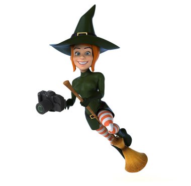 Seksi cadı holding kamera  