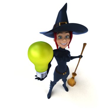 Seksi cadı holding ampul