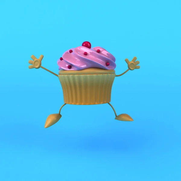 Fun Cartoon cupcake — Stock Photo, Image