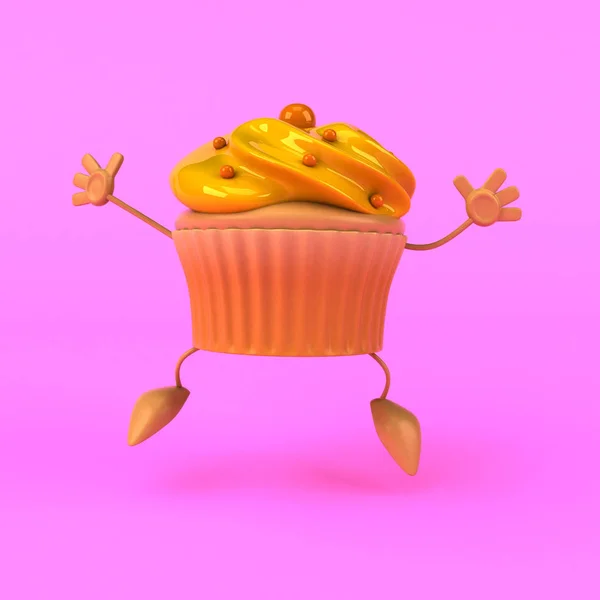 Divertente cartone animato Cupcake — Foto Stock