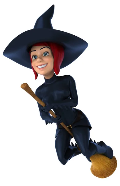 Sexy witch with broom — Stock Photo, Image