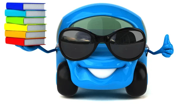 Spaßauto mit Büchern — Stockfoto