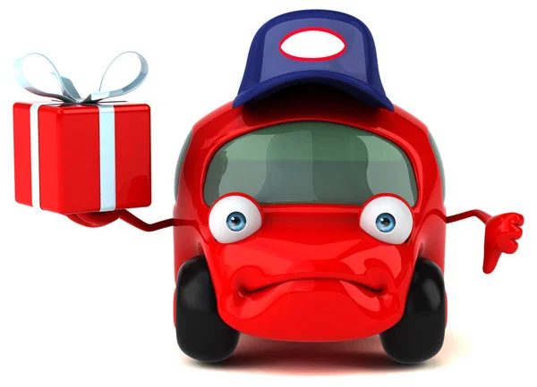 Fun car holding gift — Stock Photo, Image