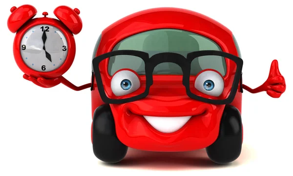 Fun car holding clock — Stock Photo, Image