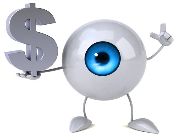 Eye holding dollar — Stock Photo, Image
