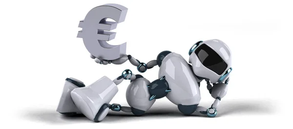 Divertido personaje de dibujos animados con euro —  Fotos de Stock