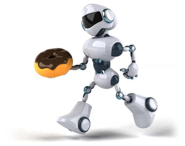 Robot holding donut — Stock Photo, Image