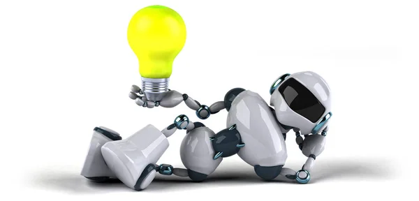 Robot holding lamp — Stock Photo, Image