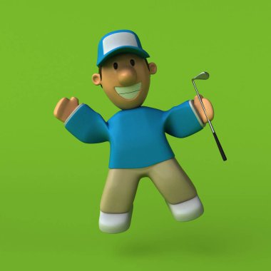 komik karikatür golfçü 