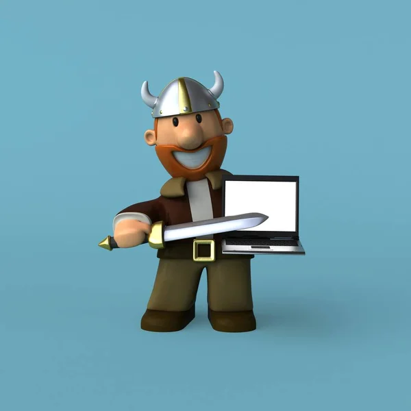 Viking cartoon character — Stock Photo, Image