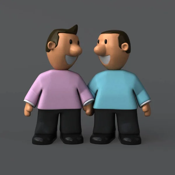 Gay paar - illustratie — Stockfoto