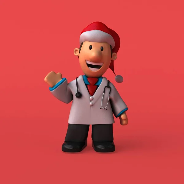 Cartoon medico Santa — Foto Stock