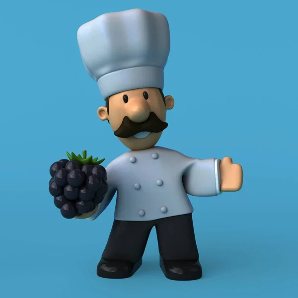 Leuk chef-kok met berry — Stockfoto