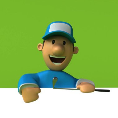 komik karikatür golfçü 