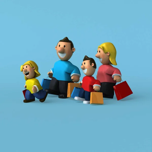 Family  holding bags — Stock Photo, Image