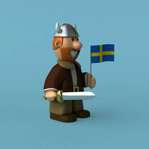 Fun cartoon Viking — Stock Photo, Image