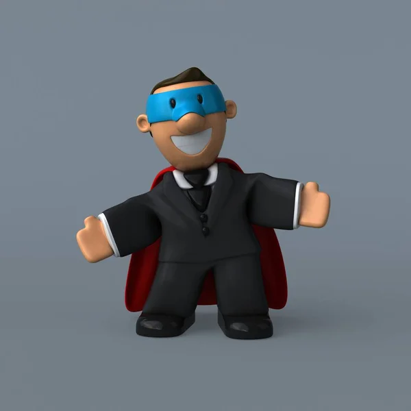 Super-herói homem de negócios dos desenhos animados — Fotografia de Stock