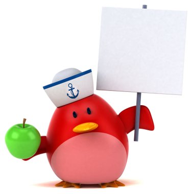 Apple ile eğlenceli çizgi film karakteri 