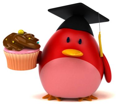 Eğlenceli çizgi film karakteri ile cupcake 