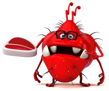 Eğlenceli çizgi film karakteri etli 