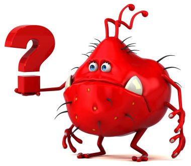 Soru işareti ile eğlenceli çizgi film karakteri