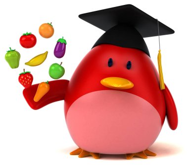 çizgi film karakteri meyve ve sebze ile 