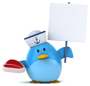 Eğlenceli çizgi film karakteri etli 