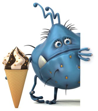 çizgi film karakteri dondurma ile 