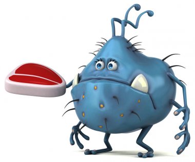 Eğlenceli çizgi film karakteri etli 