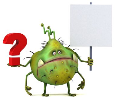 Soru işareti ile eğlenceli çizgi film karakteri