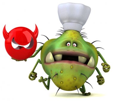 Eğlenceli çizgi film karakteri ile antivirus 