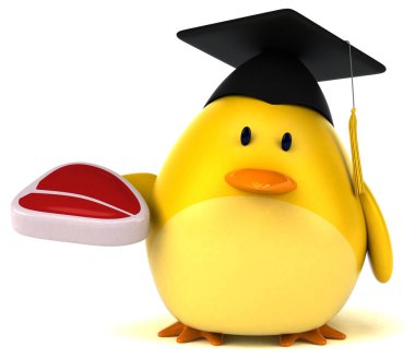 Eğlenceli çizgi film karakteri etli 