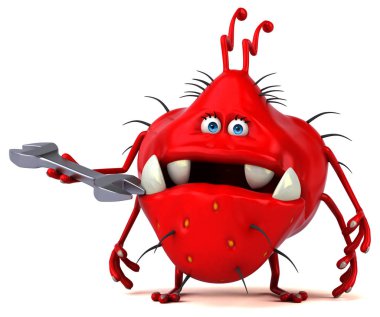 Aracı ile eğlenceli çizgi film karakteri 