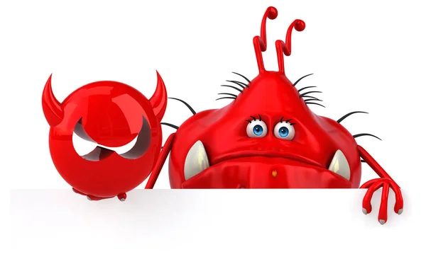 Fun cartoon character with antivirus — Stock Photo, Image