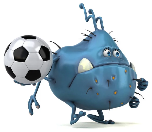 Topu ile eğlenceli çizgi film karakteri — Stok fotoğraf