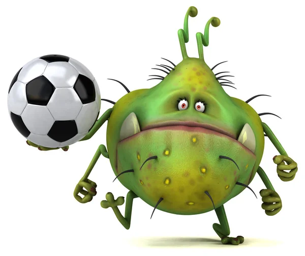 Postać z kreskówki zabawy z piłką — Zdjęcie stockowe