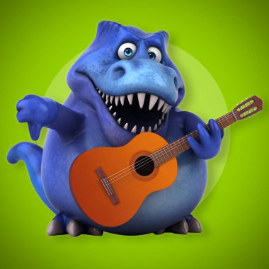 çizgi film karakteri ile müzik enstrümanı 