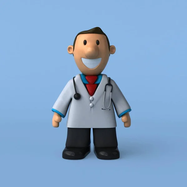 Kreslená postava doktor — Stock fotografie