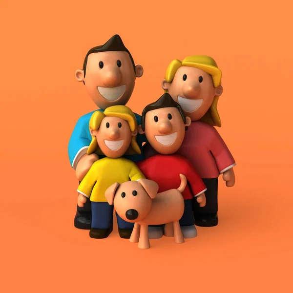 Família feliz - Ilustração — Fotografia de Stock