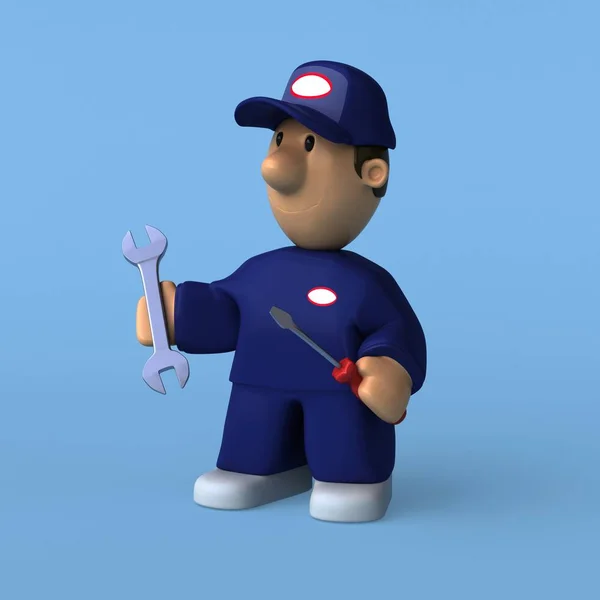 Mechanic cartoon character — Stock Photo, Image