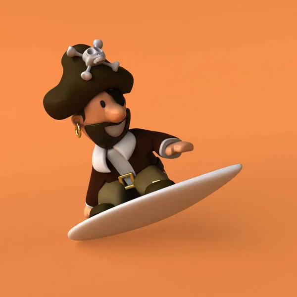 Rolig tecknad karaktär kul pirat — Stockfoto