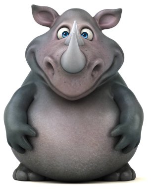 Eğlenceli gergedan - illüstrasyon