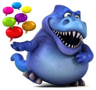 Eğlenceli dinozor holding kabarcıklar