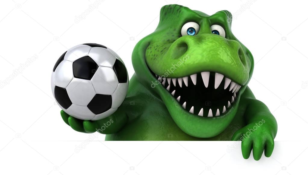 Fun dinosaur holding ball  