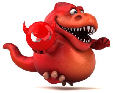 Eğlenceli dinozor holding virüs