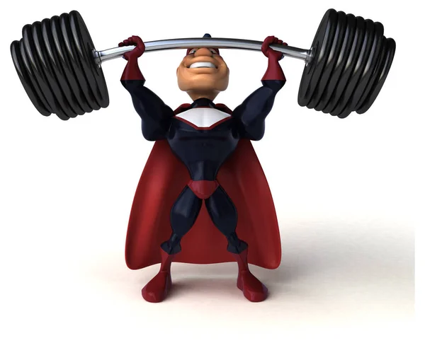Leuk superheld Gewichtheffen — Stockfoto