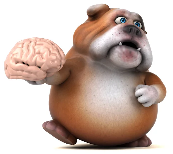 Eğlenceli çizgi film karakteri ile beyin — Stok fotoğraf