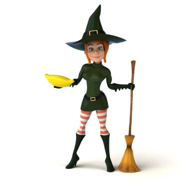 Seksi cadı holding muz 