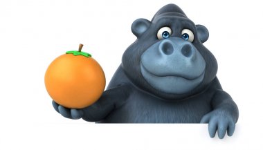 Eğlenceli çizgi film karakteri ile portakal  