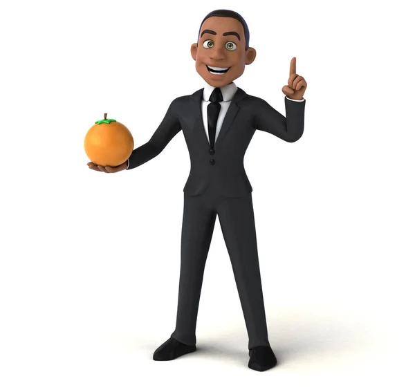 Businessman holding orange — Stock Photo, Image